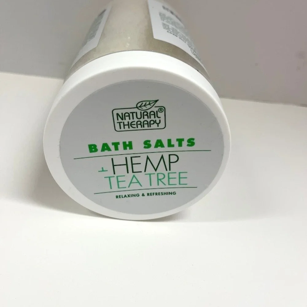 Natural Therapy Hemp Tea‎ Tree Bath Salts NEW 37oz Jar Natural Ingredients